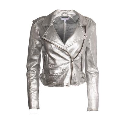 IRO Size 36 Silver Leather Jacket