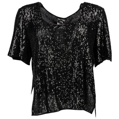 Tom Ford Size 42 Black Sequin Top