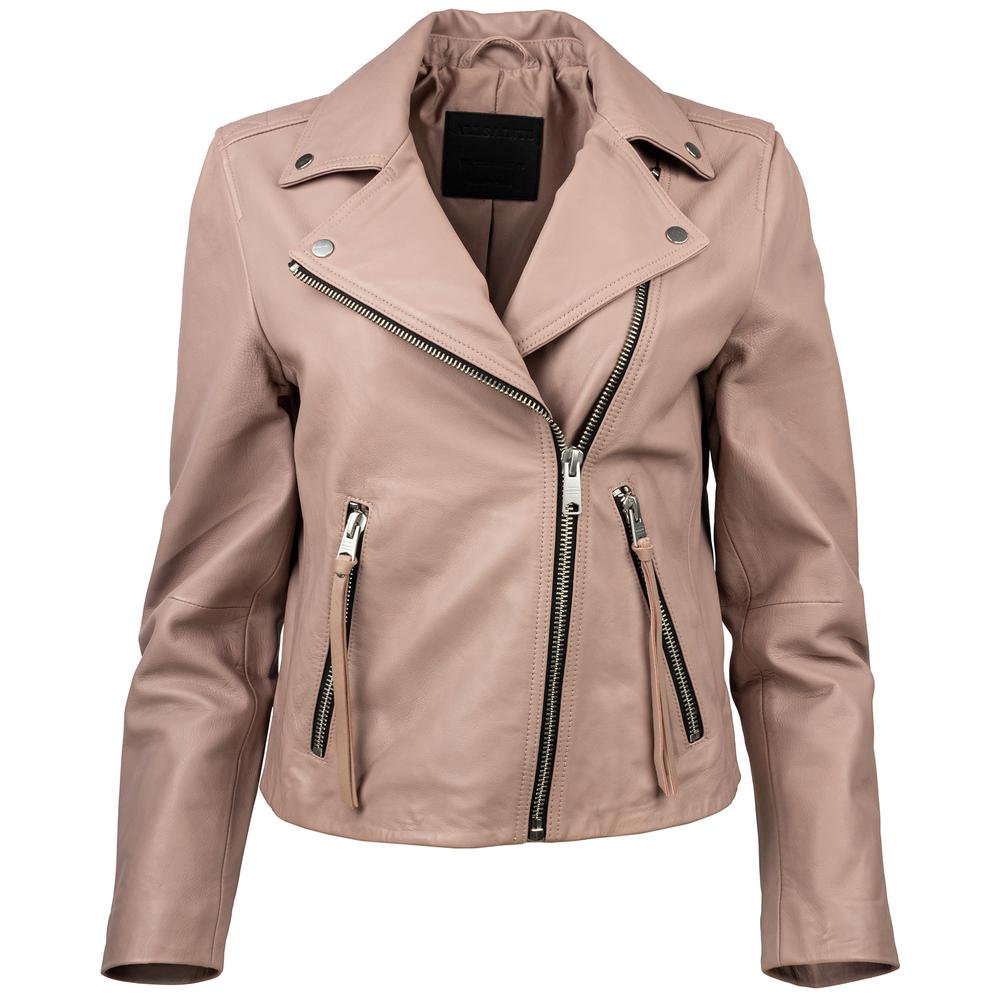 All Saints Size 8 Pink Lambskin Jacket