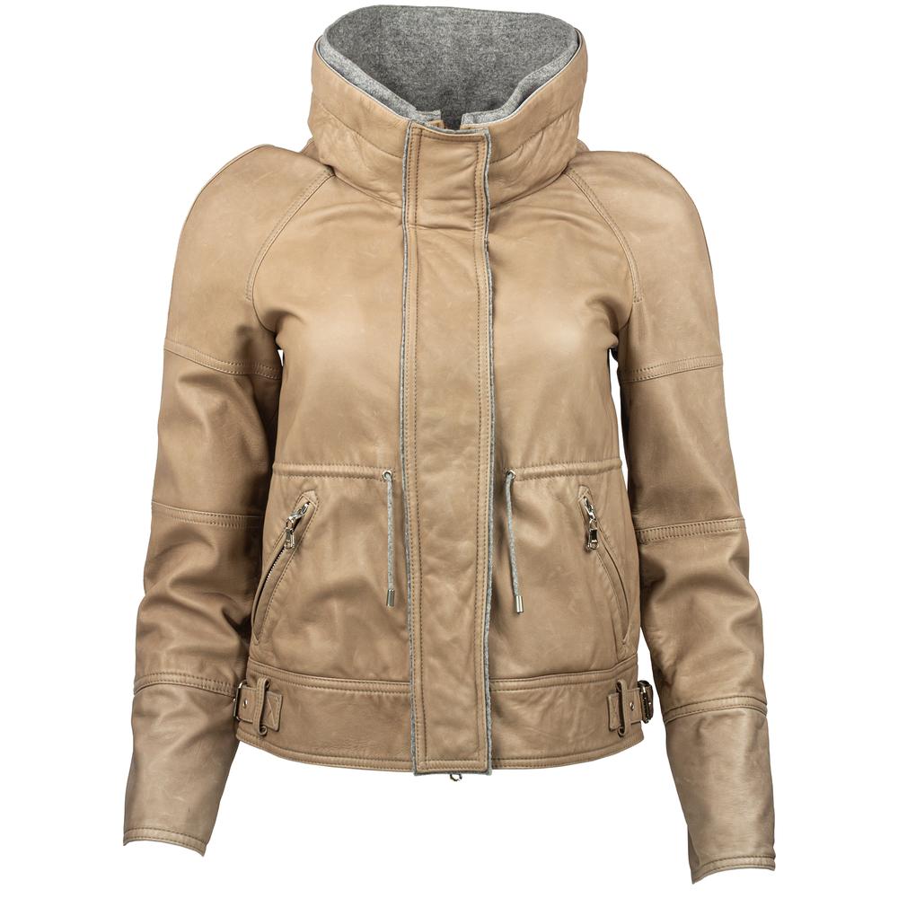 Brunello Cucinelli Size 40 Multicolor Leather Jacket