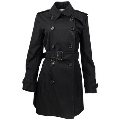 Burberry Size 10 Black Kensington Trench Coat