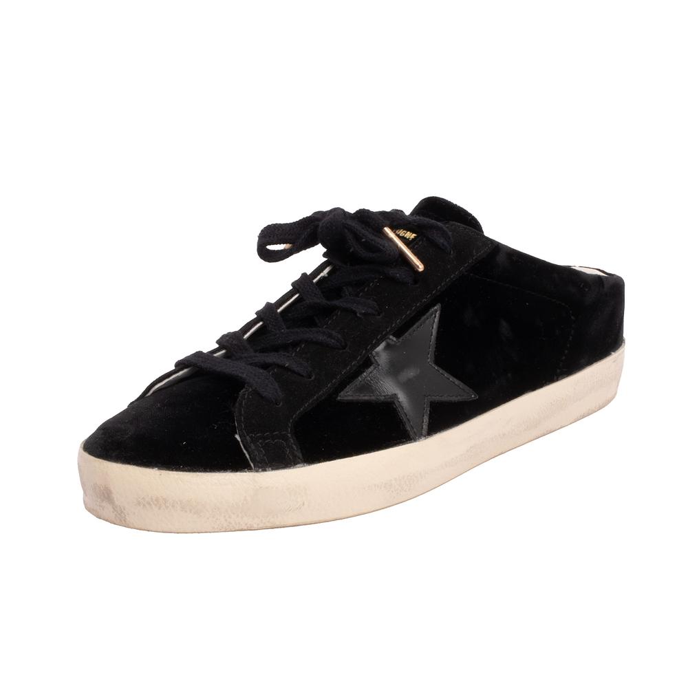 Golden Goose Size 40 Black Velvet Sneakers