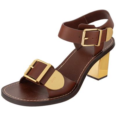 Chloe Size 39 Brown Buckle Heels
