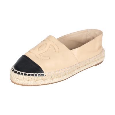  Chanel CC Cap Toe Size 38 Espadrilles 
