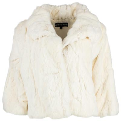 Adrienne Landau Size Small Beige Fur Jacket