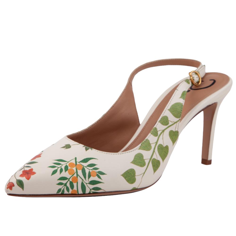 Oscar De La Renta Size 39.5 Floral Slingbacks