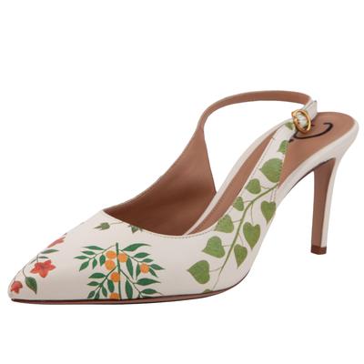 Oscar De La Renta Size 39.5 Floral Slingbacks