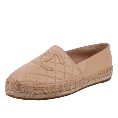 Chanel Size 39 Tan Leather Flats