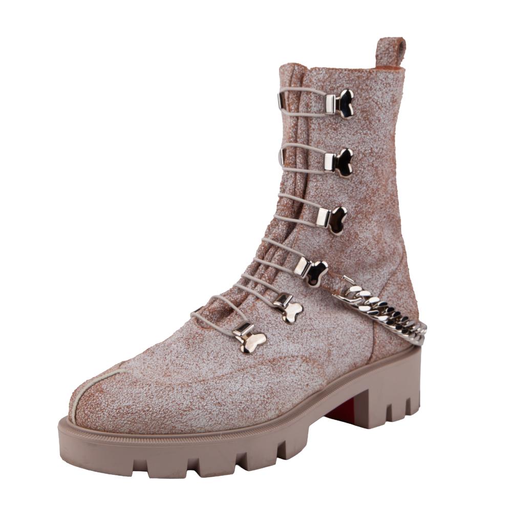 Christian Louboutin Size 36.5 Chain Detail Combat Boots