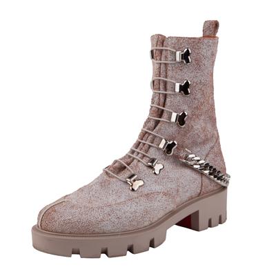 Christian Louboutin Size 36.5 Chain Detail Combat Boots