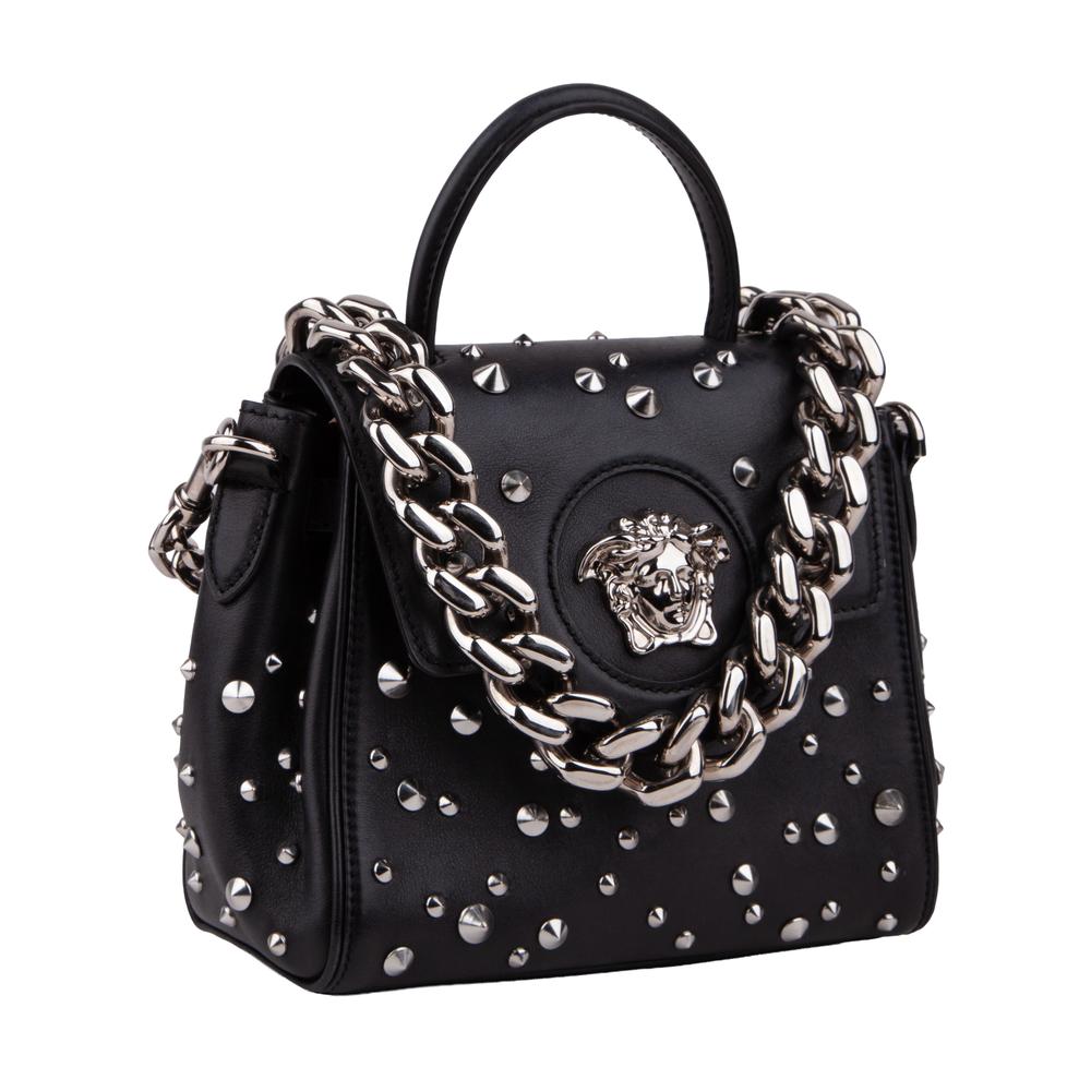 Versace Black Medusa Flap Chain Bag