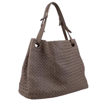 Bottega Venetta Grey Wovern Leather Tote