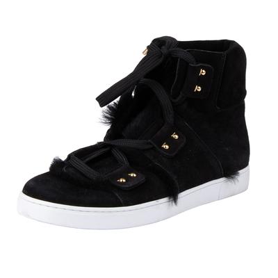 Ferragamo Size 9 Black Suede Sneakers
