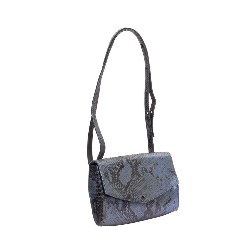Calleen Cordero Snakeskin Blue Crossbody