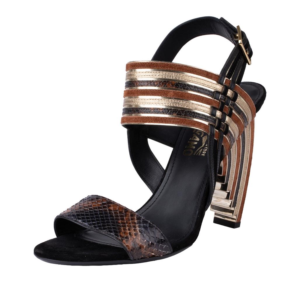 Ferragamo Size 9 Brown Leather Heels