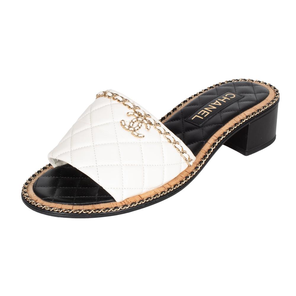 Chanel Interlocking Cc Size 41 Logo Slides