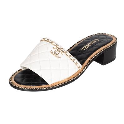 Chanel Interlocking CC Size 41 Logo Slides