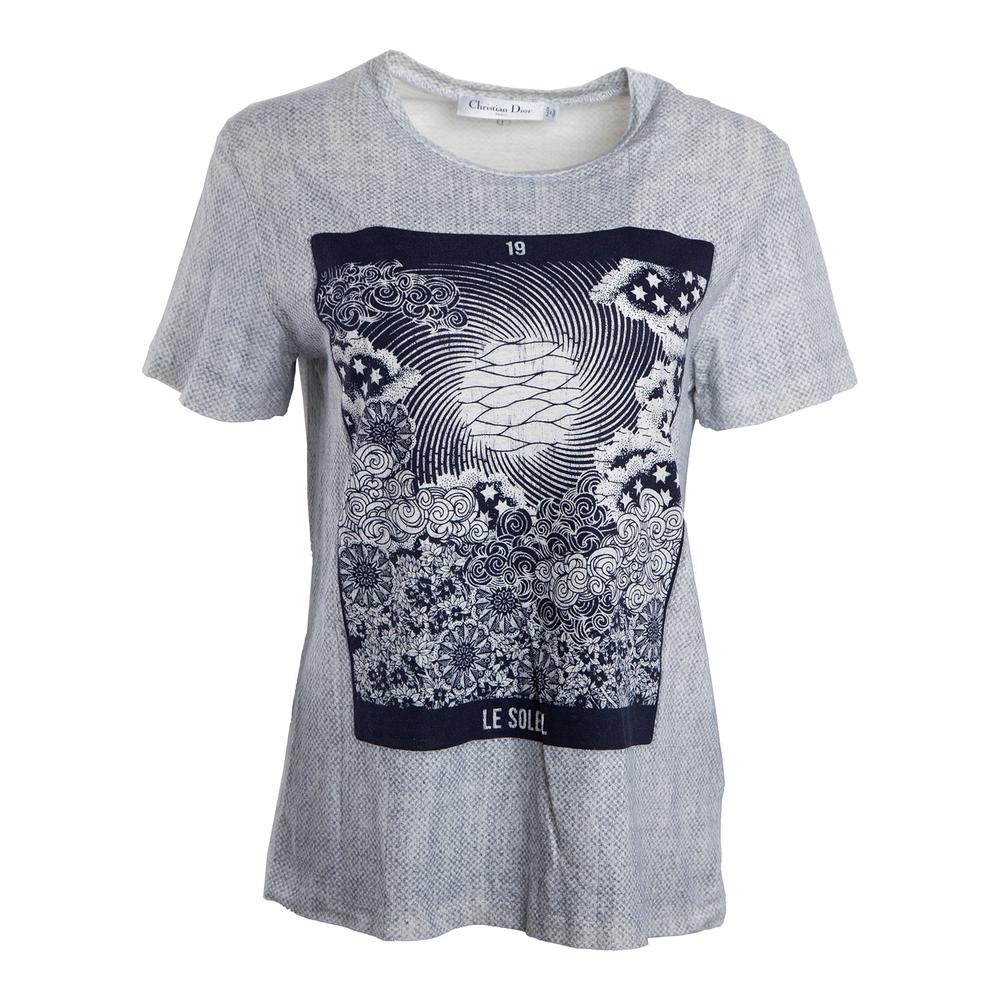 Christian Dior Size Medium Le Soleil Grey Top
