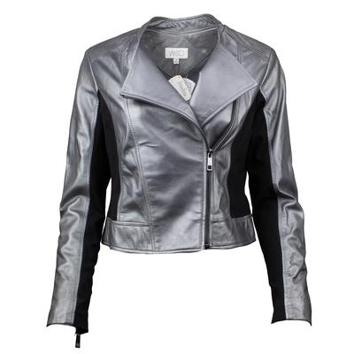 Vakko Medium Silver Leather Jacket