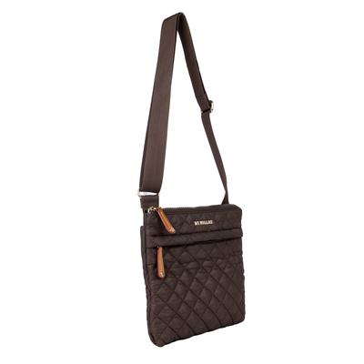 MZ Wallace Brown Quilted Nylon Crossbody Bag