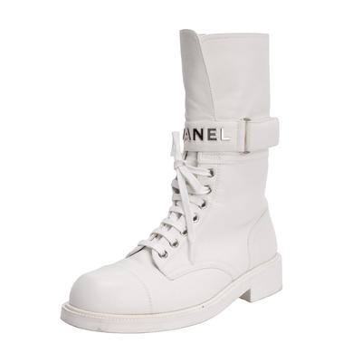Chanel Size 39 White Boots