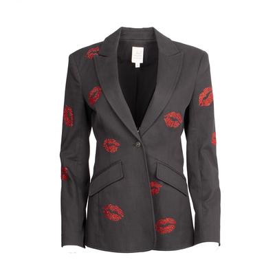 Cinq A Sept Rhinestone Lips Blazer