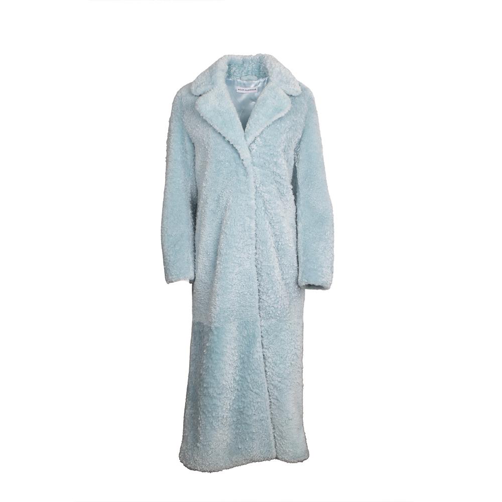 Nour Hammour Shearling Blue Size 36 Coat