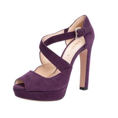 Prada Purple Size 38 Suede Heels