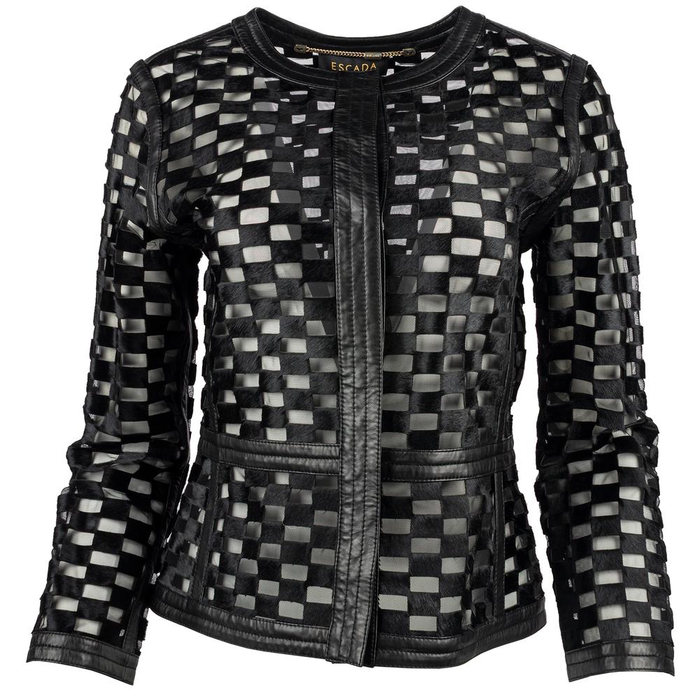 Escada Size 36 Black Leather Jacket