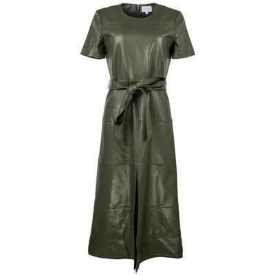 Tanya Taylor Size 6 Green Faux Leather Dress