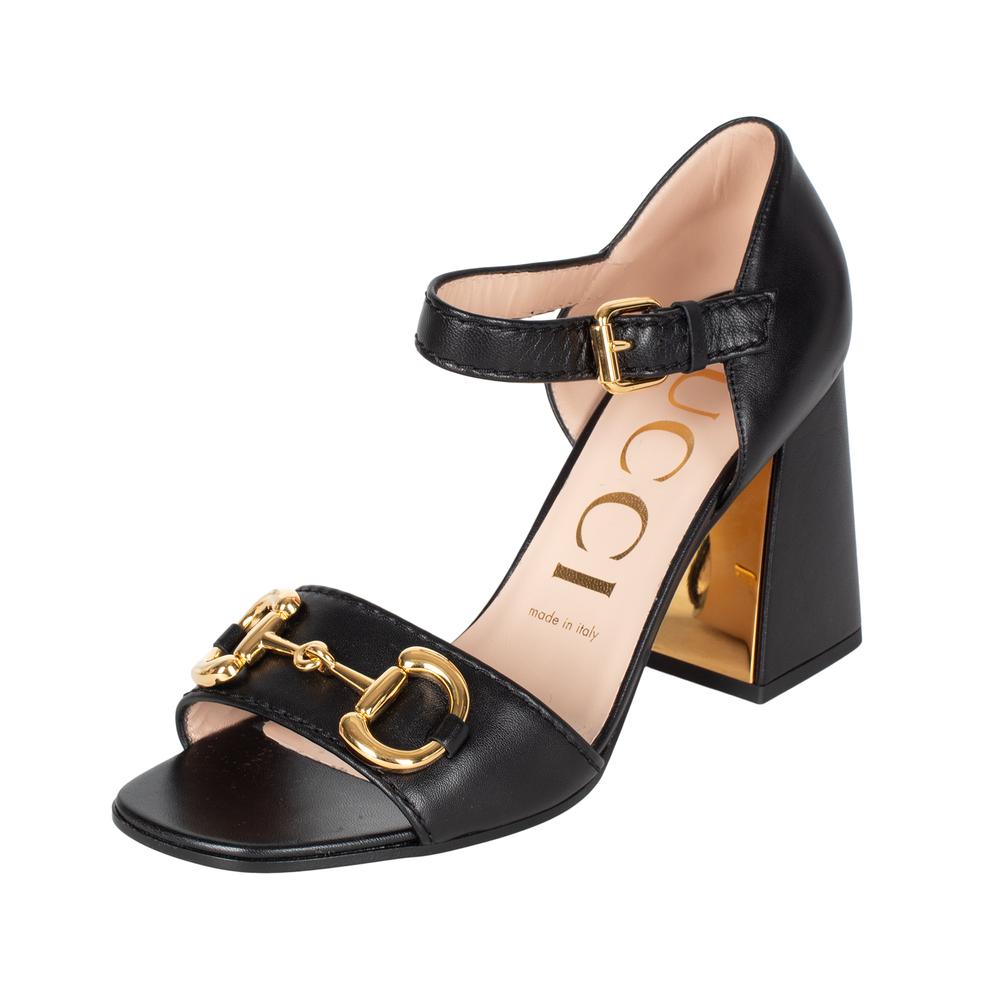 Gucci Horsebit Size 38 Block Heel Sandals