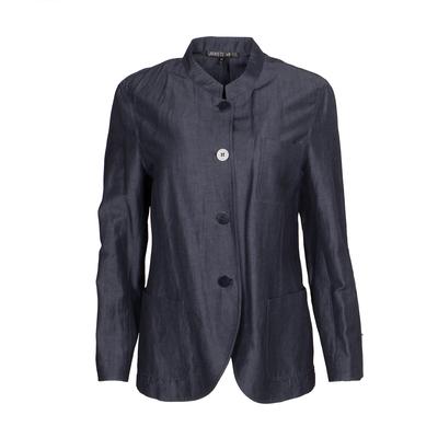 Lafayette 148 Size 10 Navy Linen Button Up Shirt