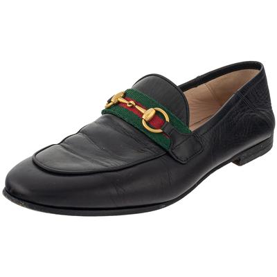 Gucci Size 37 Black Horsebit Loafers