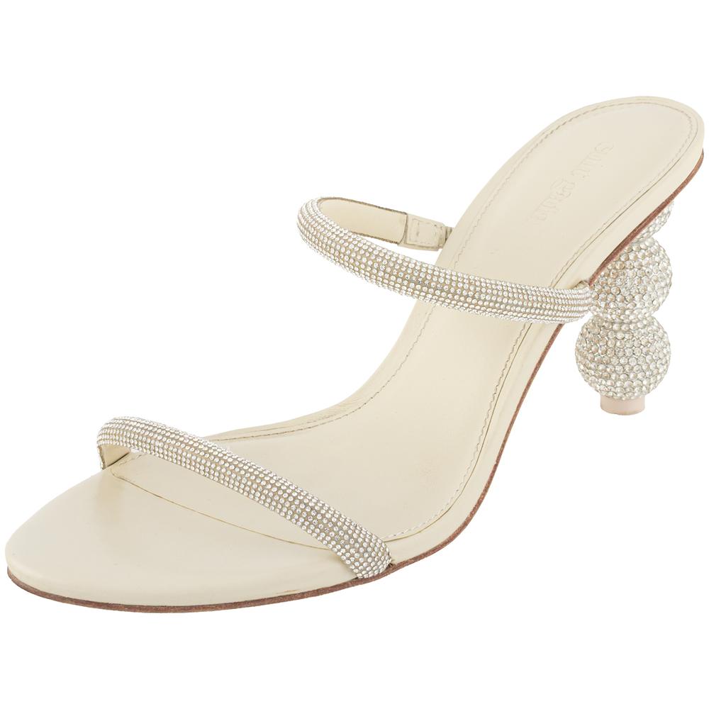 Cult Gaia Size 39.5 White Crystal Heels