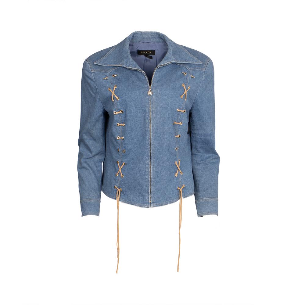 Escada Size 44 Blue Denim Jacket