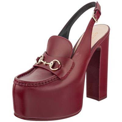 Gucci Size 38.5 Burgundy Platform Heels