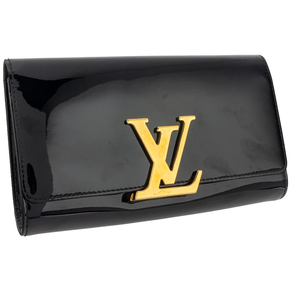 Louis Vuitton Black Vernis Pochette Louise Clutch