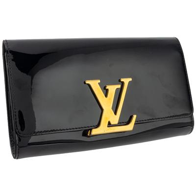 Louis Vuitton Black Vernis Pochette Louise Clutch