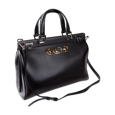 Gucci Black Zumi Top Handle Handbag 