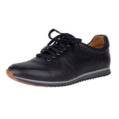 Magnanni Size 7.5 Black Leather Sneakers