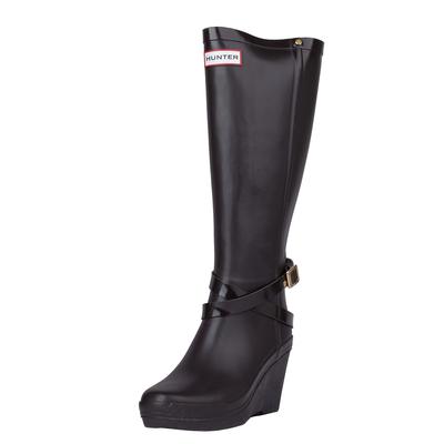 Hunter Size 6 Brown Rubber Wedge Boot