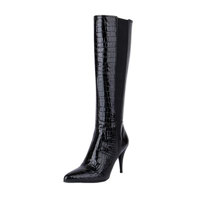 Prada Size 39 Black Patent Croc Boots