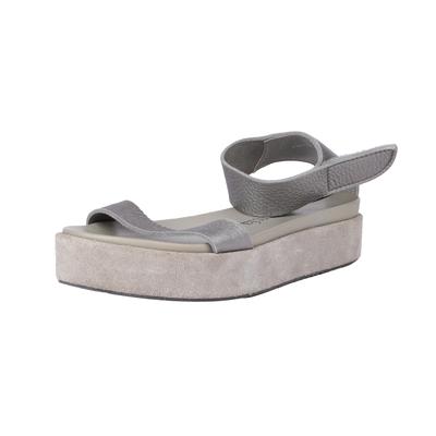 Pedro Garcia Size 37.5 Silver Leather Suede Platforms