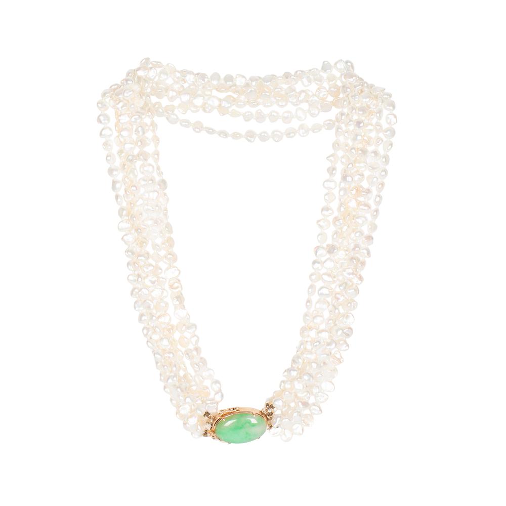 Fresh Water Pearl Jadeite Necklace
