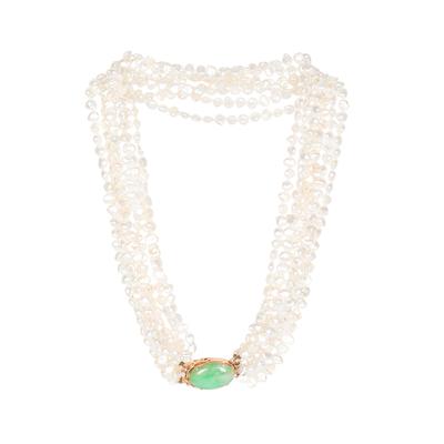 Fresh Water Pearl Jadeite Necklace