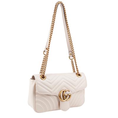 Gucci Off-White Quilted Leather Flap Bag