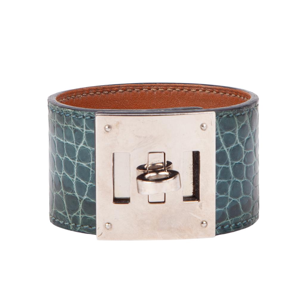 Hermes Blue Aligator Kelly Bracelet