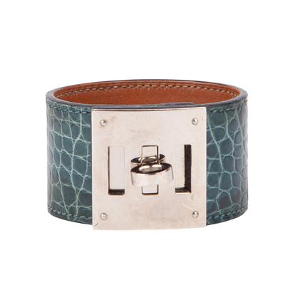Hermes Blue Aligator Kelly Bracelet