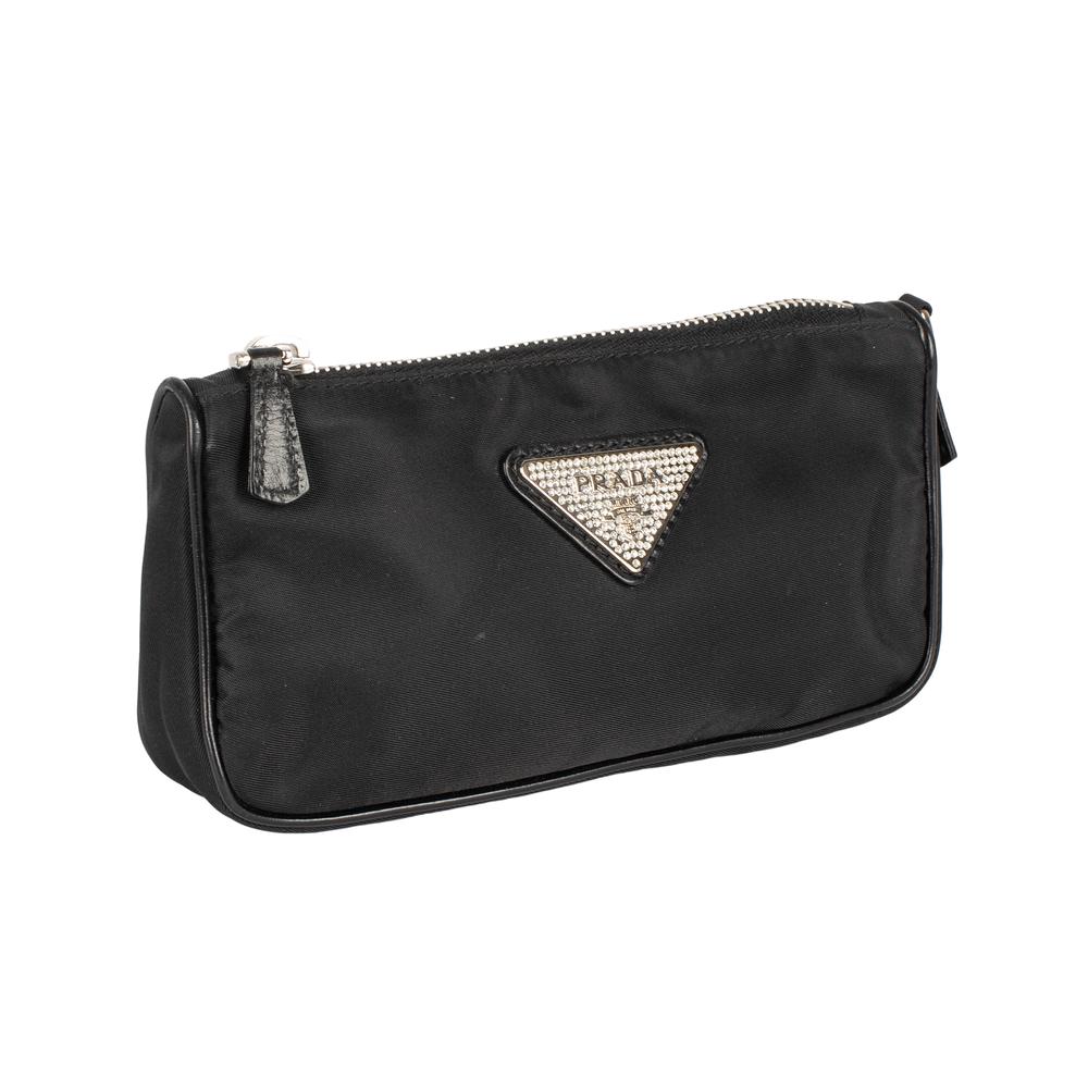 Prada Embellished Nylon Clutch