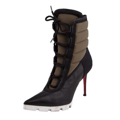 Christian Louboutin Size 38.5 Green Pointed Toe Ankle Boot